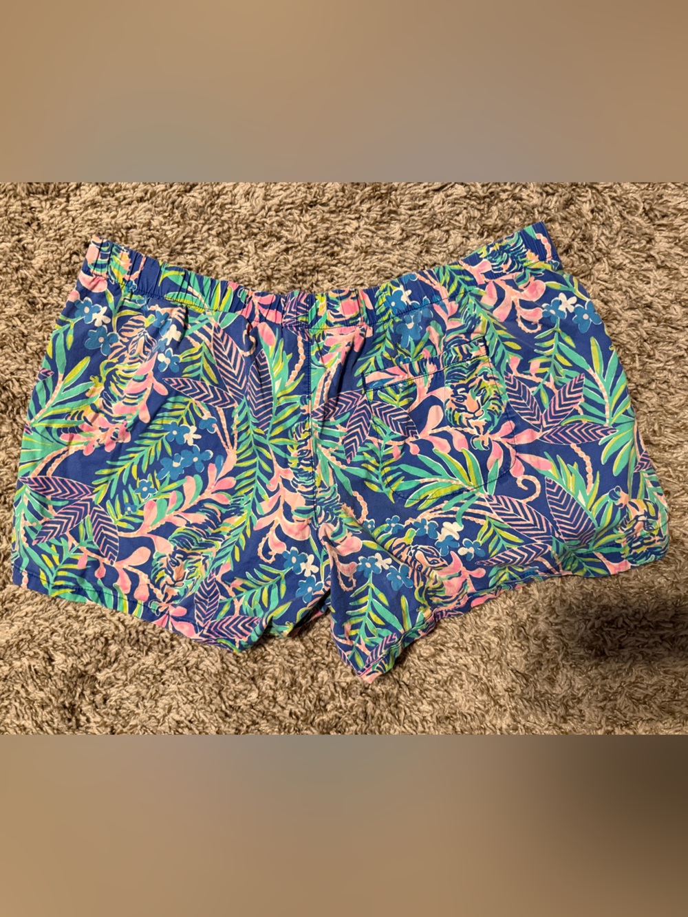 Lilly Pulitzer Navy, Pink & Green Tropical Print Shorts